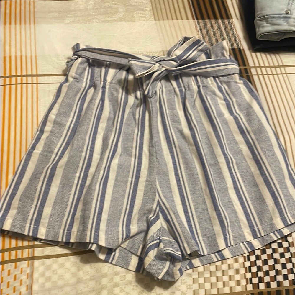 Striped Blue and White girls Shorts